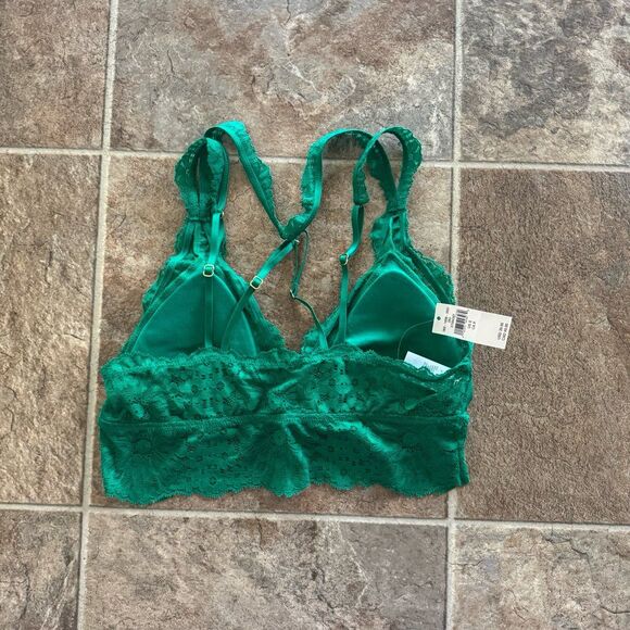 Aerie Fa La Lace Padded Bralette Green Alpine Size Small - Picture 5 of 9